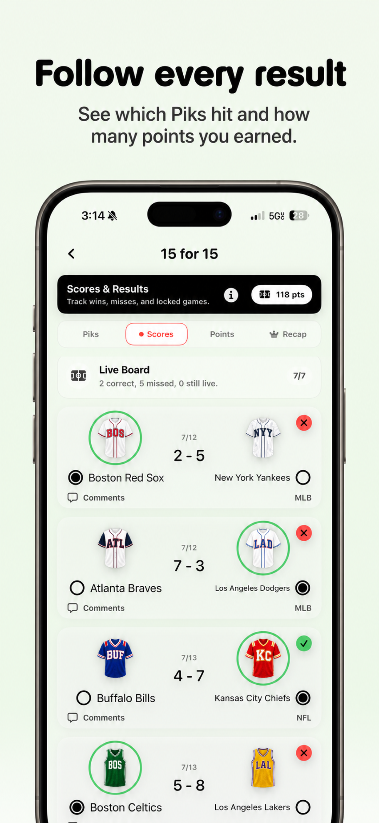 Simple Pik completed game results