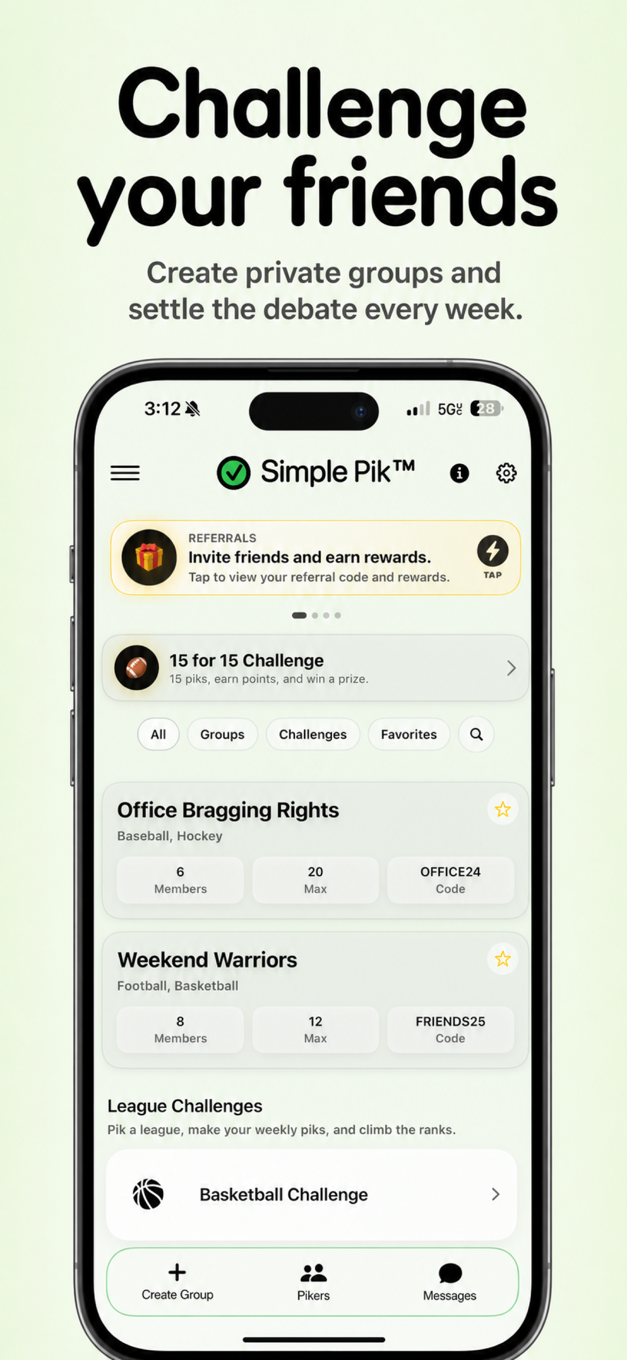 Simple Pik private groups
